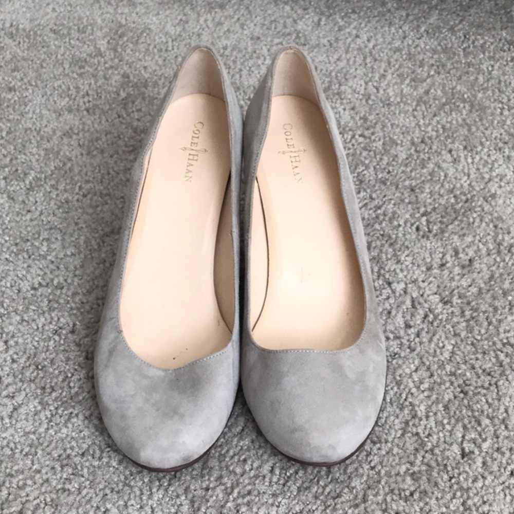 Grey Suede Cole Haan Wedges Size 8